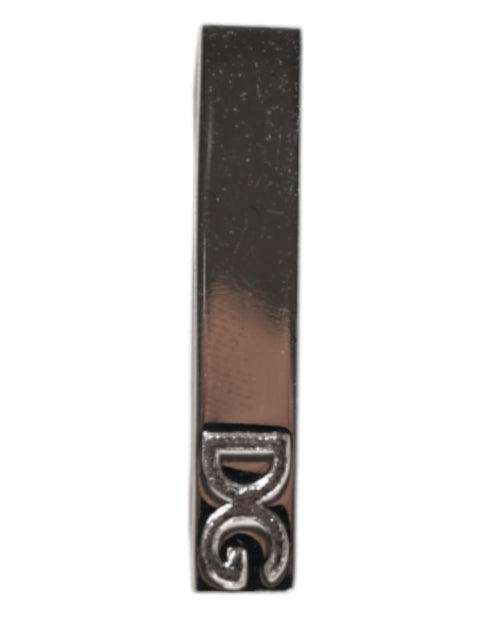 Dolce & Gabbana Silver Tone Brass Logo Branded Tie Clip Bar